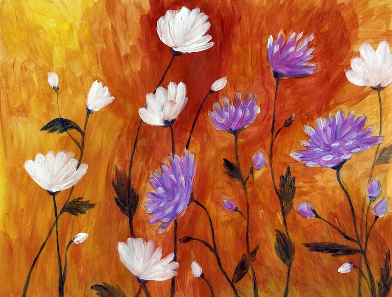 Flowers wallpaper mural