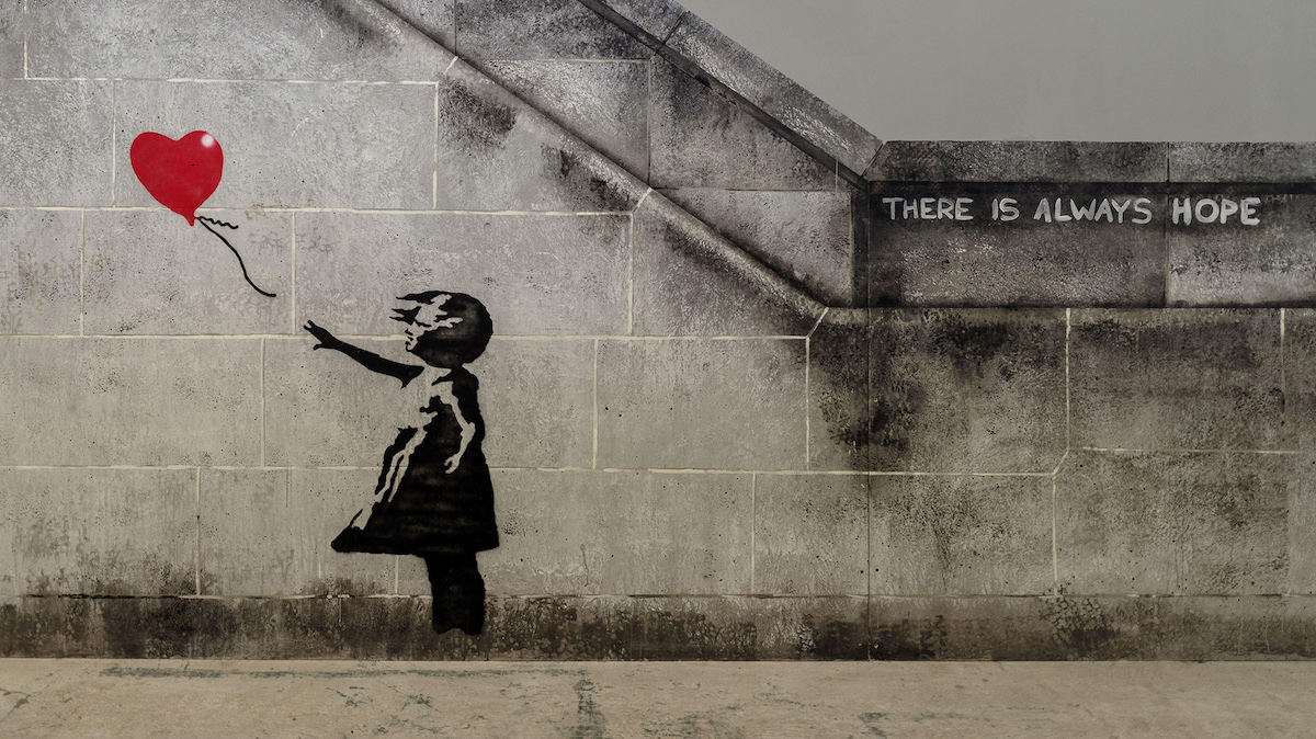Banksy There Is Always Hope Graffiti Art wallpaper mural