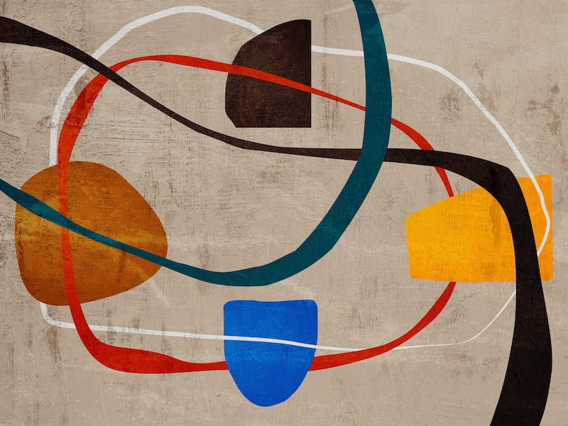 Mid Century Lines Abstract Art wallpaper mural