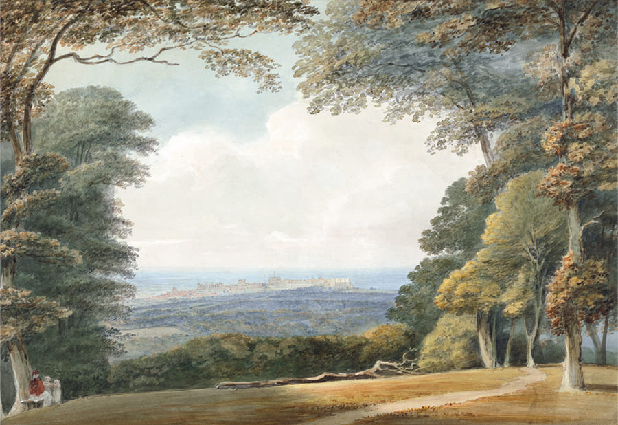 Vintage Forest Landscape Painting wallpaper mural
