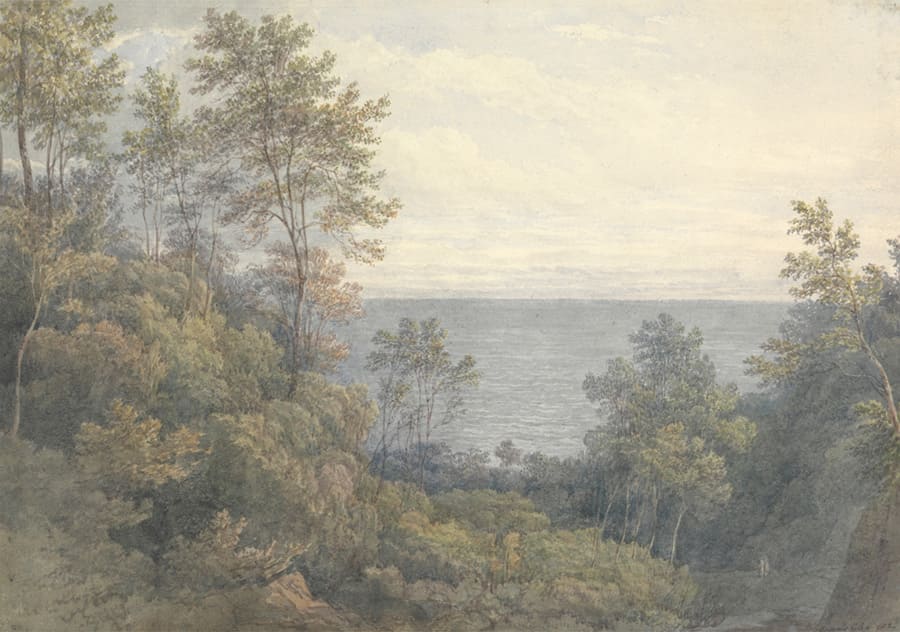 Vintage Lake View Landscape wallpaper mural