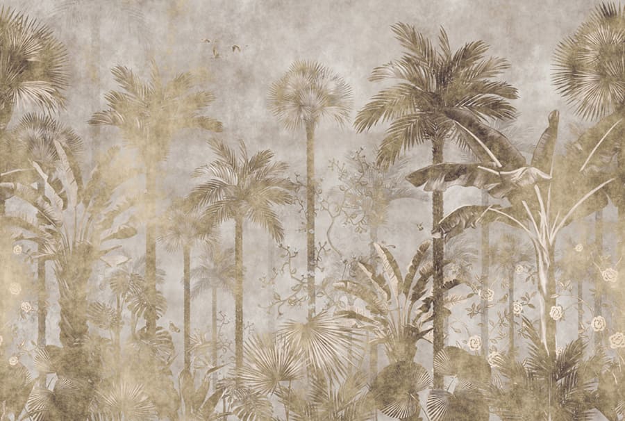 Neutral Tropical Palm wallpaper mural
