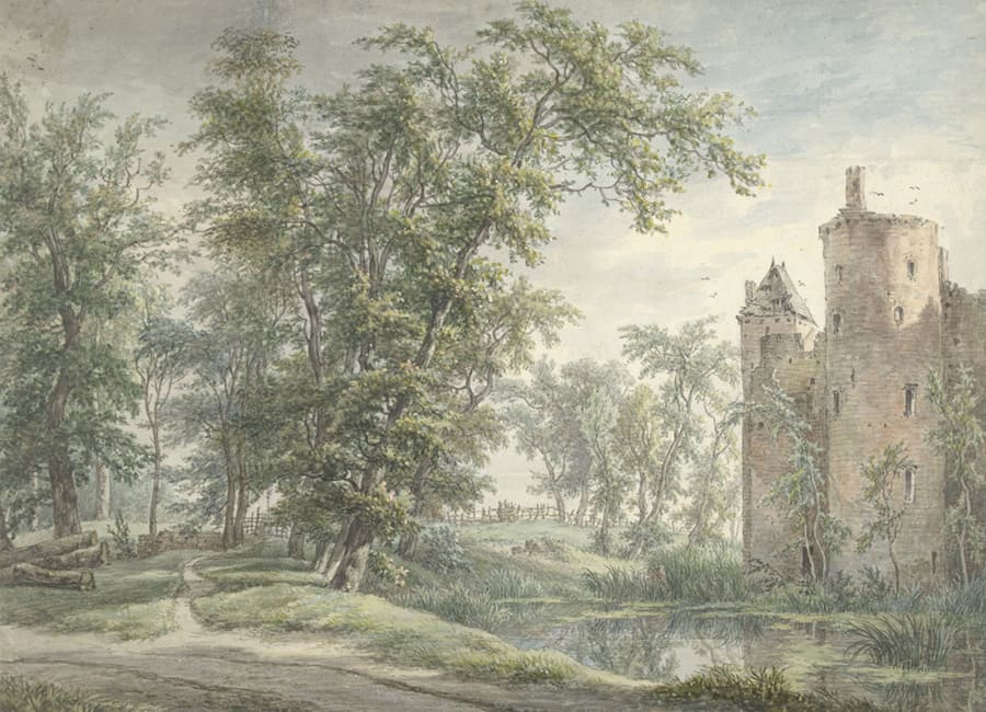 Castle Ruins Forest wallpaper mural