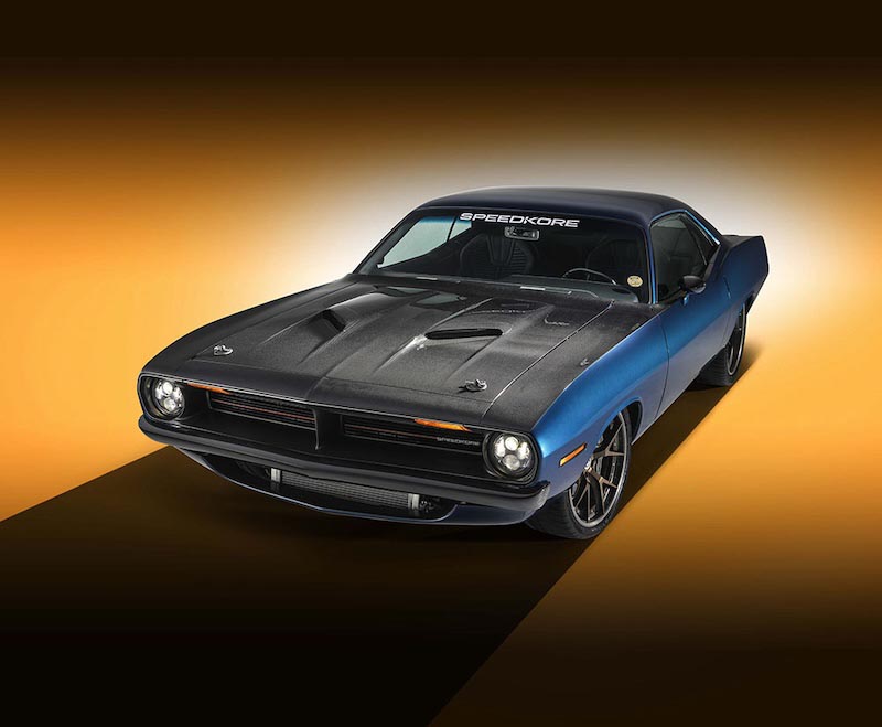1970 Plymouth Cuda Speedkore wallpaper mural