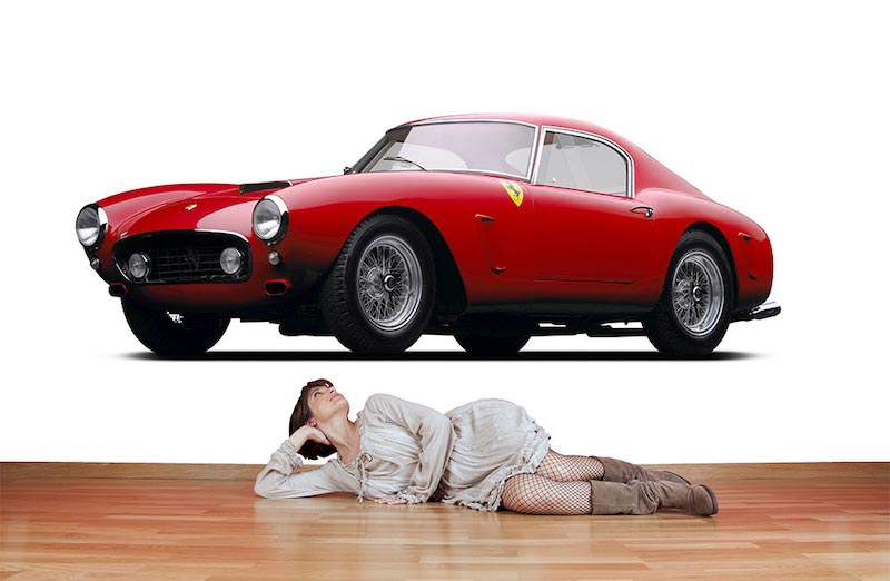 Classic red 1960s Ferrari with polished vintage bodywork