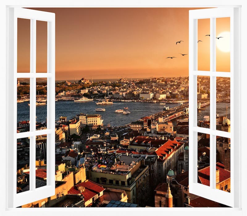 View Of Istanbul From The Window wallpaper mural