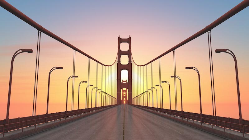 Over The Bridge wallpaper mural