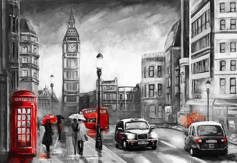 London Drawing wallpaper mural