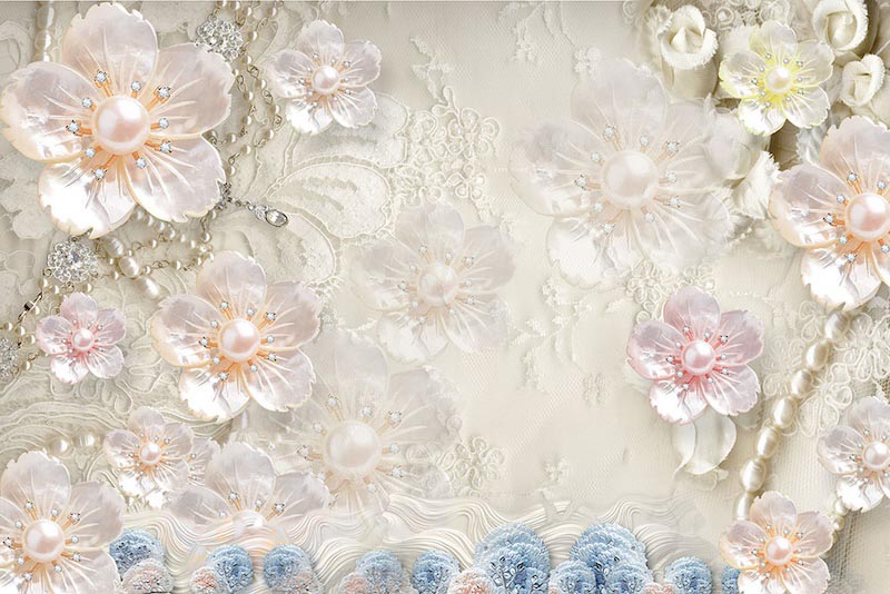 3D Flowers wallpaper mural