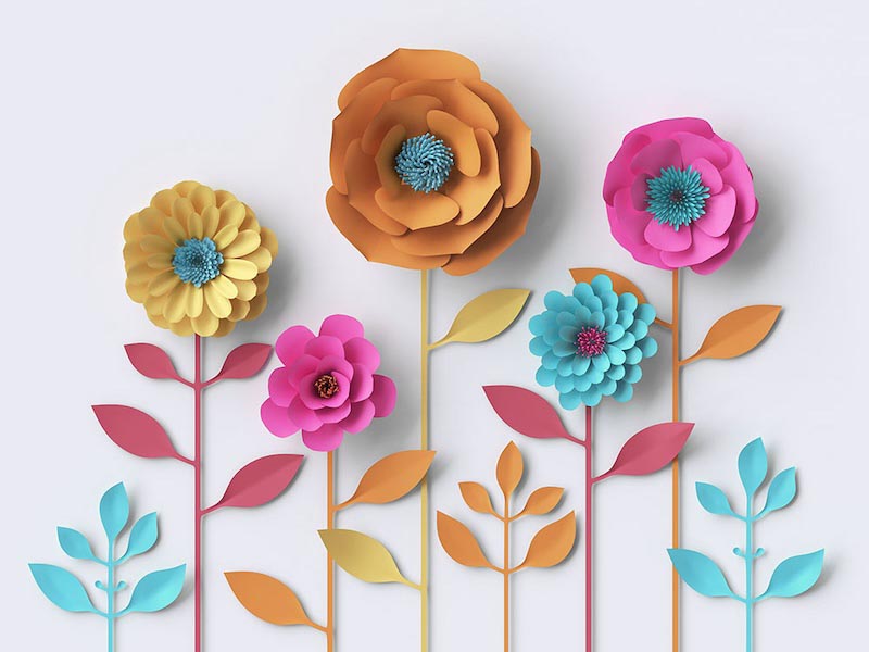 Puppet Flowers wallpaper mural