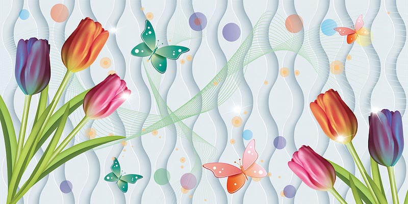 Nursery Flowers wallpaper mural