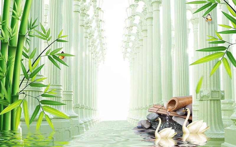 Three-Dimensional Columns wallpaper mural