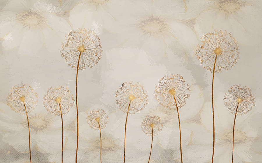 Elegant Dandelion Art wallpaper mural
