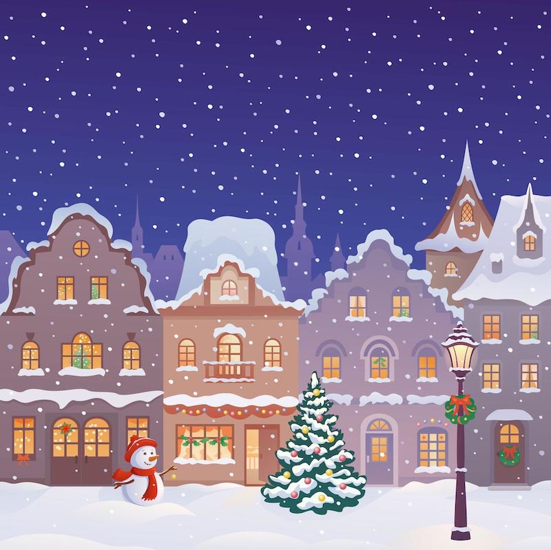 Snow In The New Year wallpaper mural