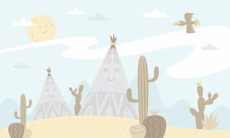 Cowboy Town wallpaper mural