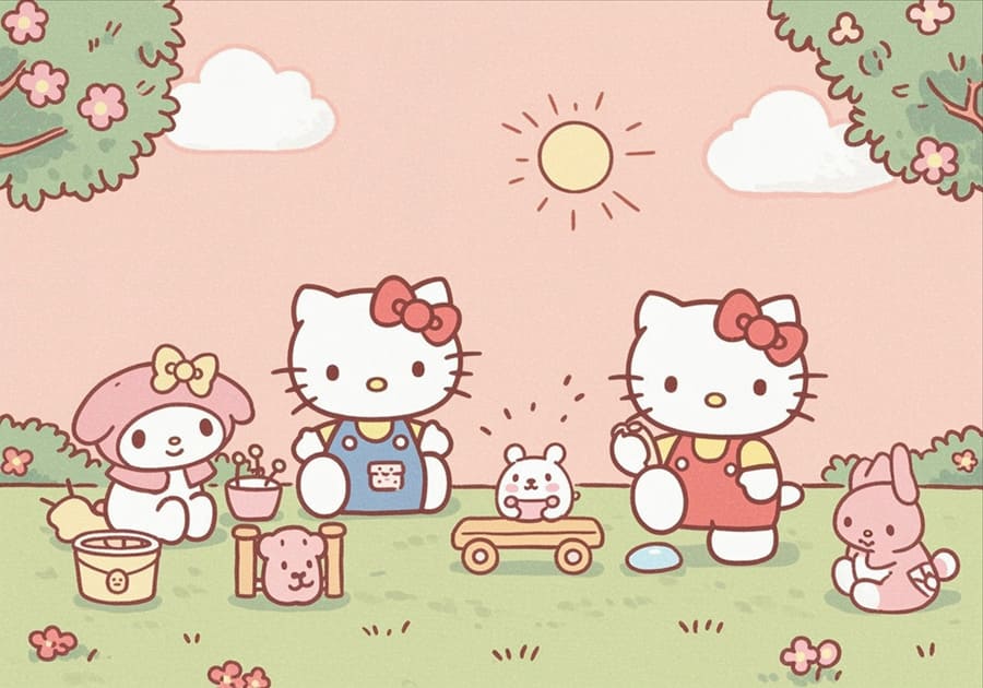Hello Kitty wallpaper mural
