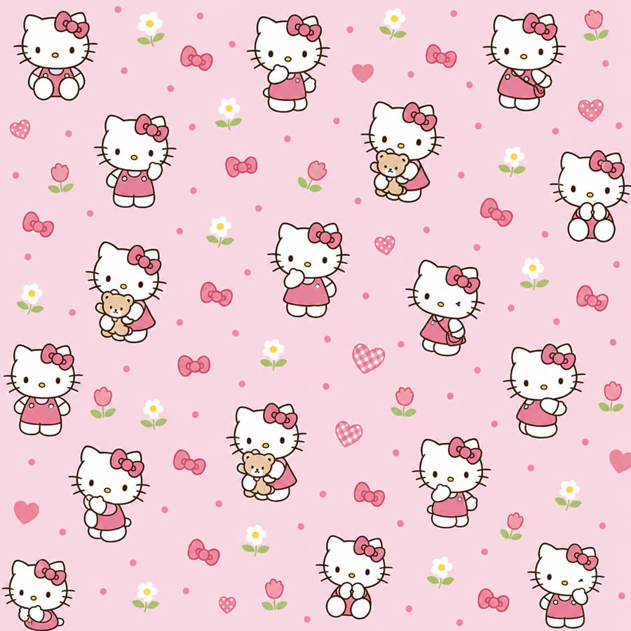 Hello Kitty Pattern wallpaper mural