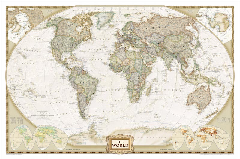 Decorative World Map wallpaper mural