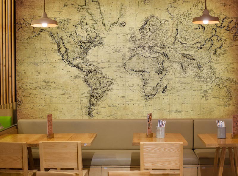 Historic world map dated 1814 with traditional cartographic styling