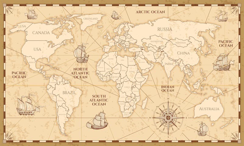 Sailor's Map wallpaper mural