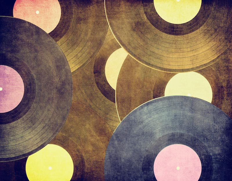 Old Records wallpaper mural