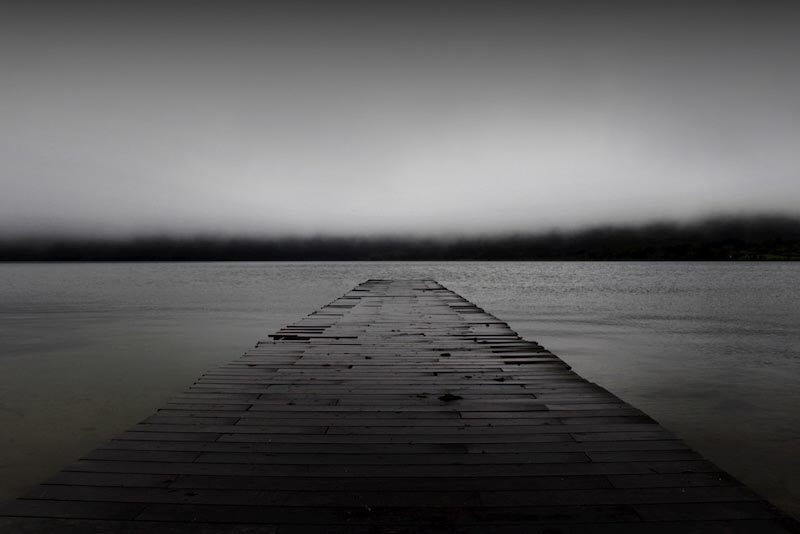 Pier In Black And White wallpaper mural