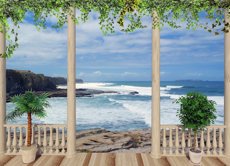 Sea From The Terrace wallpaper mural