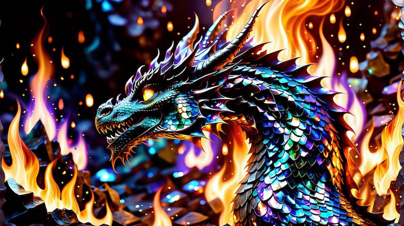 Colorful Dragon wallpaper mural