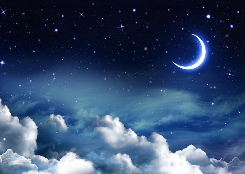 Moon And Clouds wallpaper mural