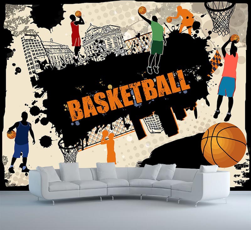Basketball-themed sports composition