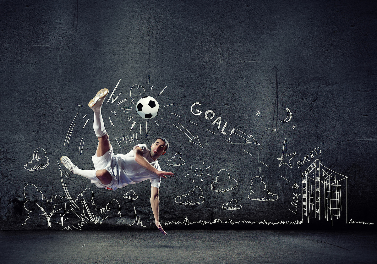 Victory Kick Of Football Soccer wallpaper mural