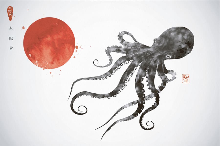 Octopus wallpaper mural