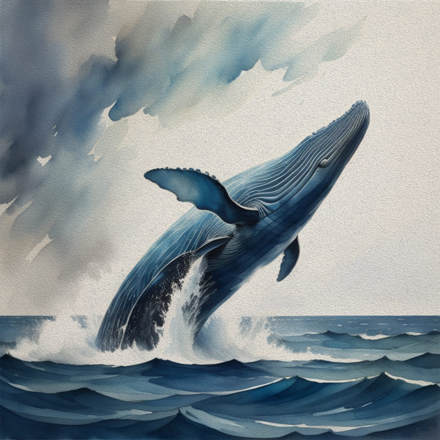 Whale wallpaper mural
