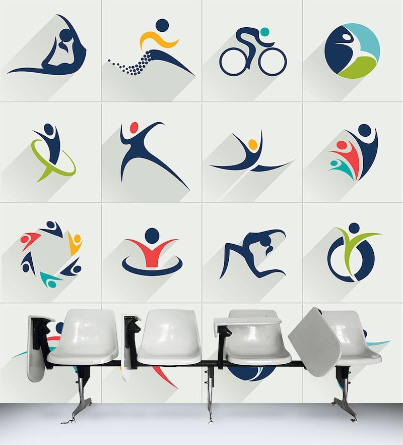 Gym - Mural wallpaper applied