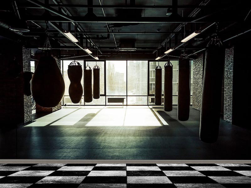 Boxing hall - Photo wallpaper decor applied