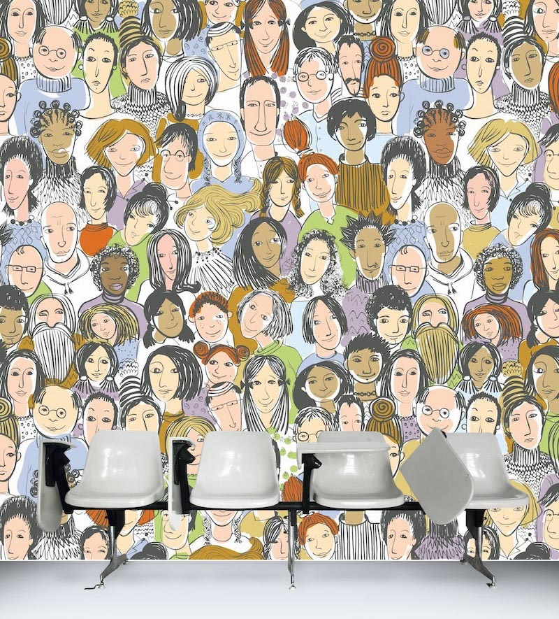 All are equal - Photo wallpaper decor applied