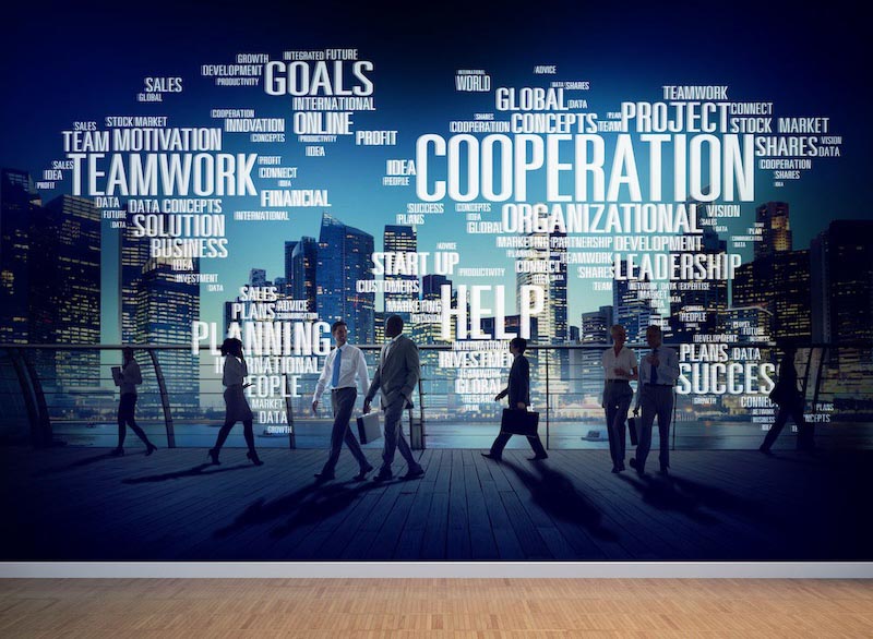 Business life - Photo wallpaper decor applied