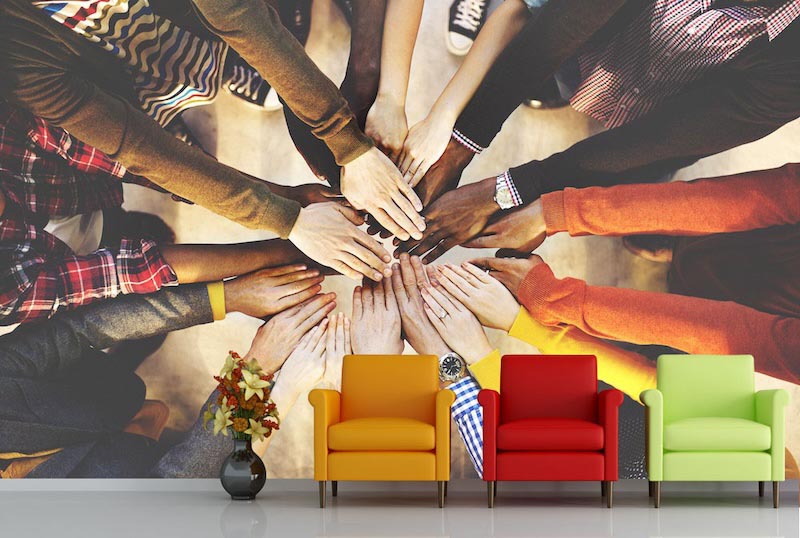 A power together - Mural wallpaper applied