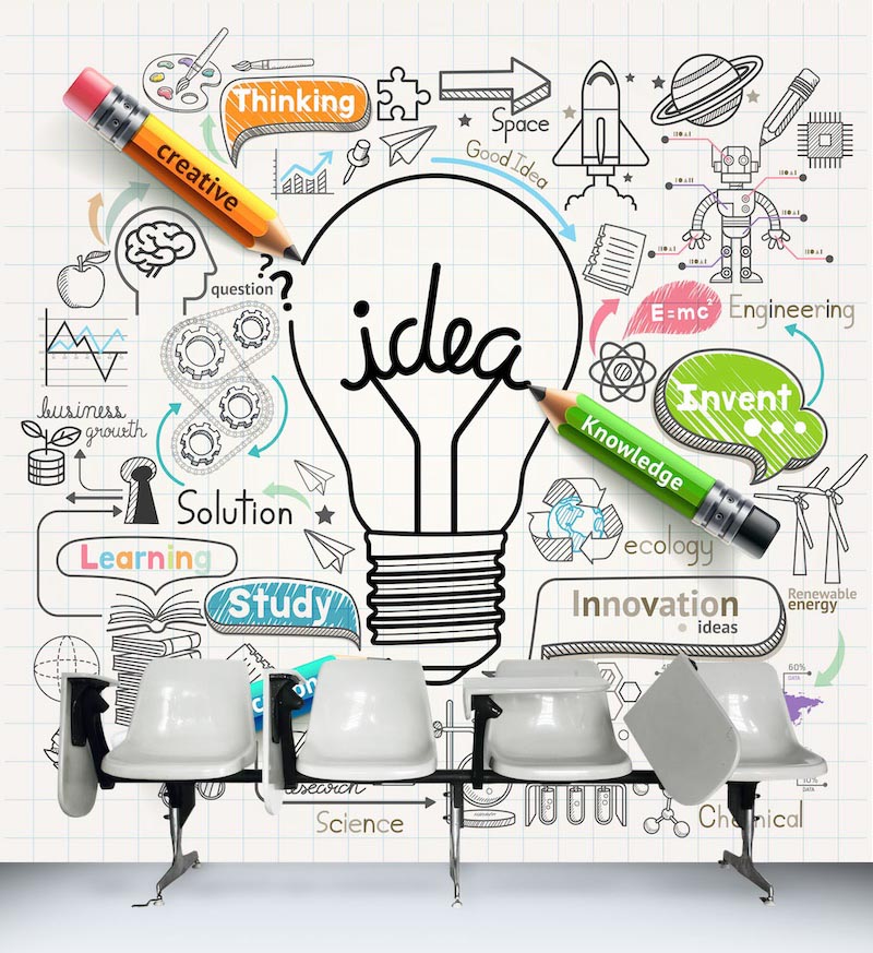 Creative education system - 3D wallpaper decoration applied