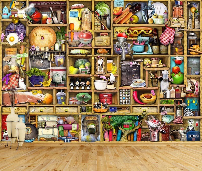 Digging - Mural wallpaper applied