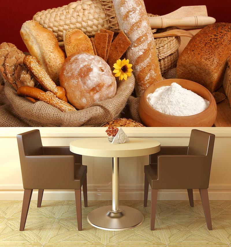 Bakery products - Photo wallpaper decor applied