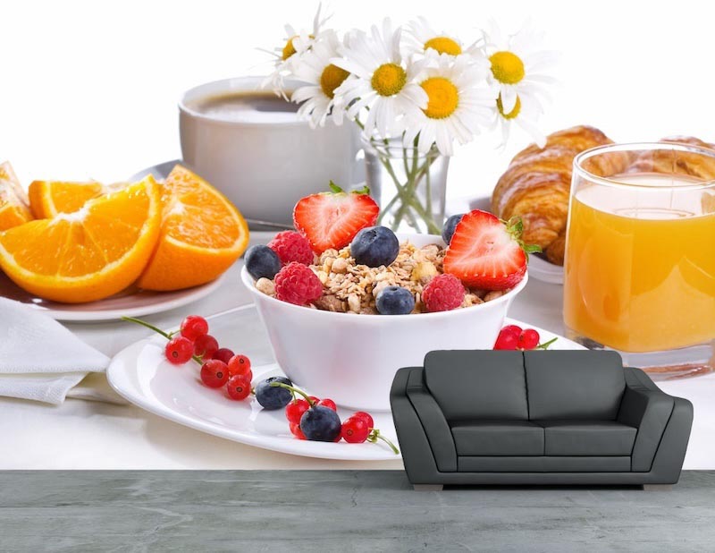 Healthy breakfast - Mural wallpaper applied