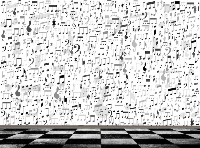 Notes and musical terms - 3D wallpaper for wall applied