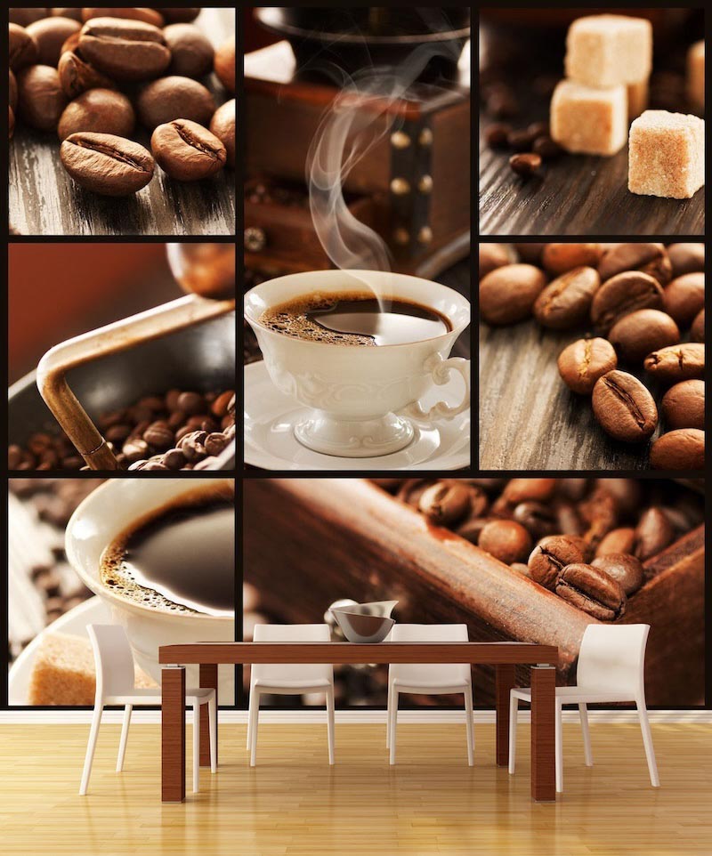 Black coffee - 3D wallpaper for wall applied