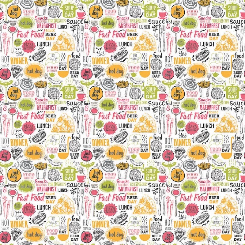 Fast food menu - 3D wallpaper decoration