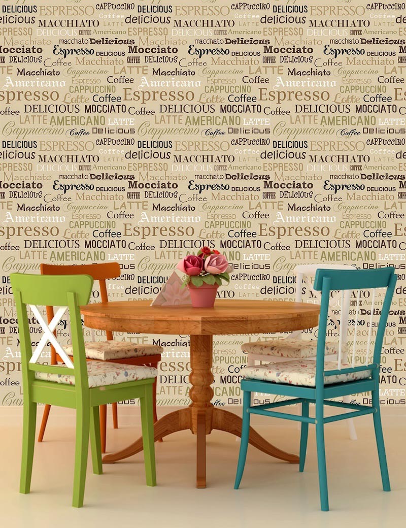 Coffee name template - 3D wallpaper for wall applied