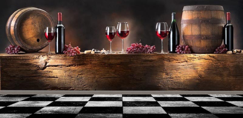 Wine House - 3D wallpaper decoration applied