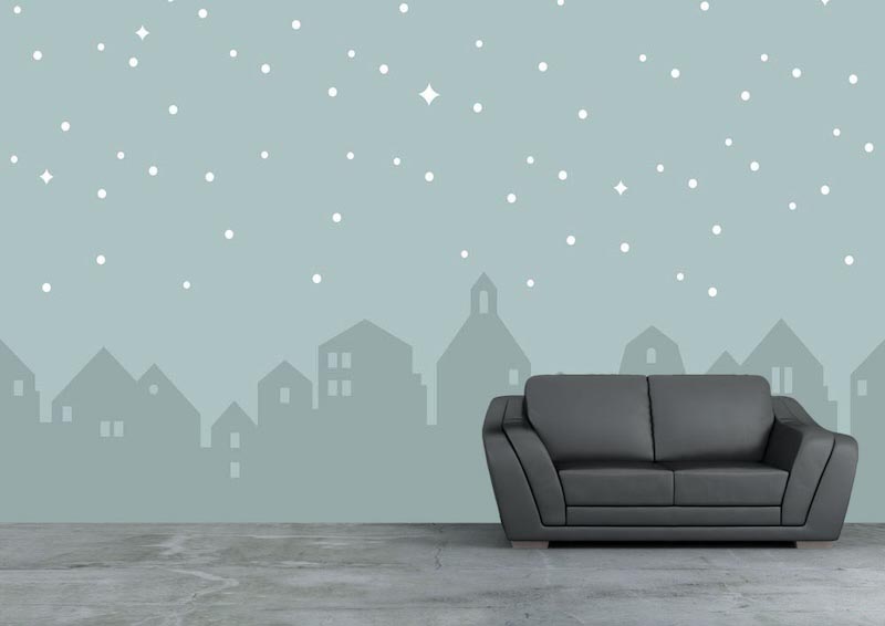 City of stars - 3D wallpaper for wall applied