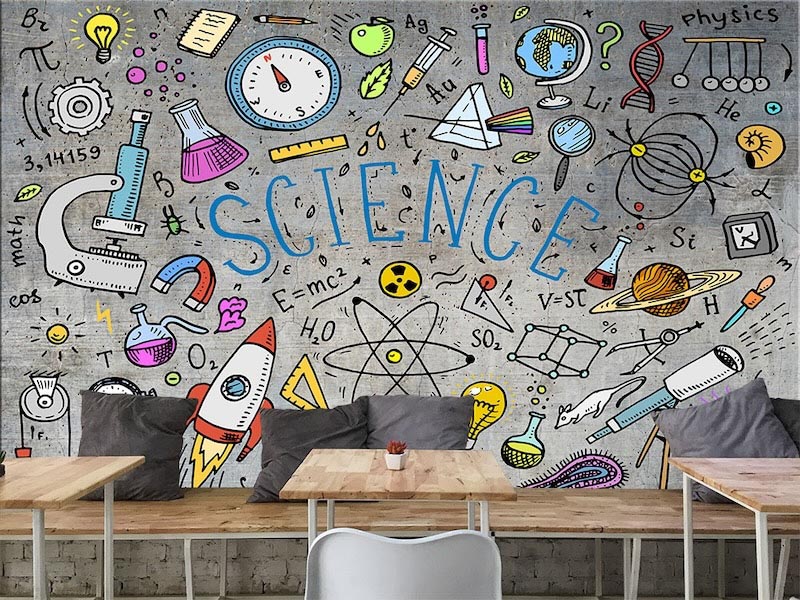 Sciences - 3D wallpaper decoration applied