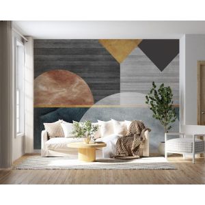 Geometric Horizons Abstract Art